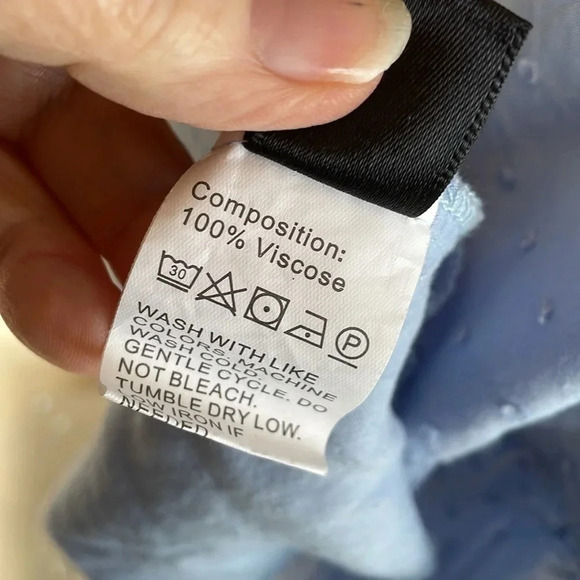 Shein Light Blue Dotted Swiss Ruffle Lace Dress - Picture 6 of 9